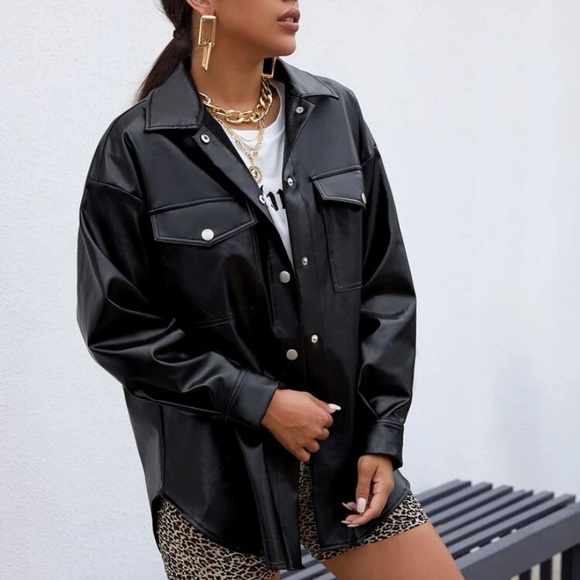 Faux leather coat - Picture 2 of 4